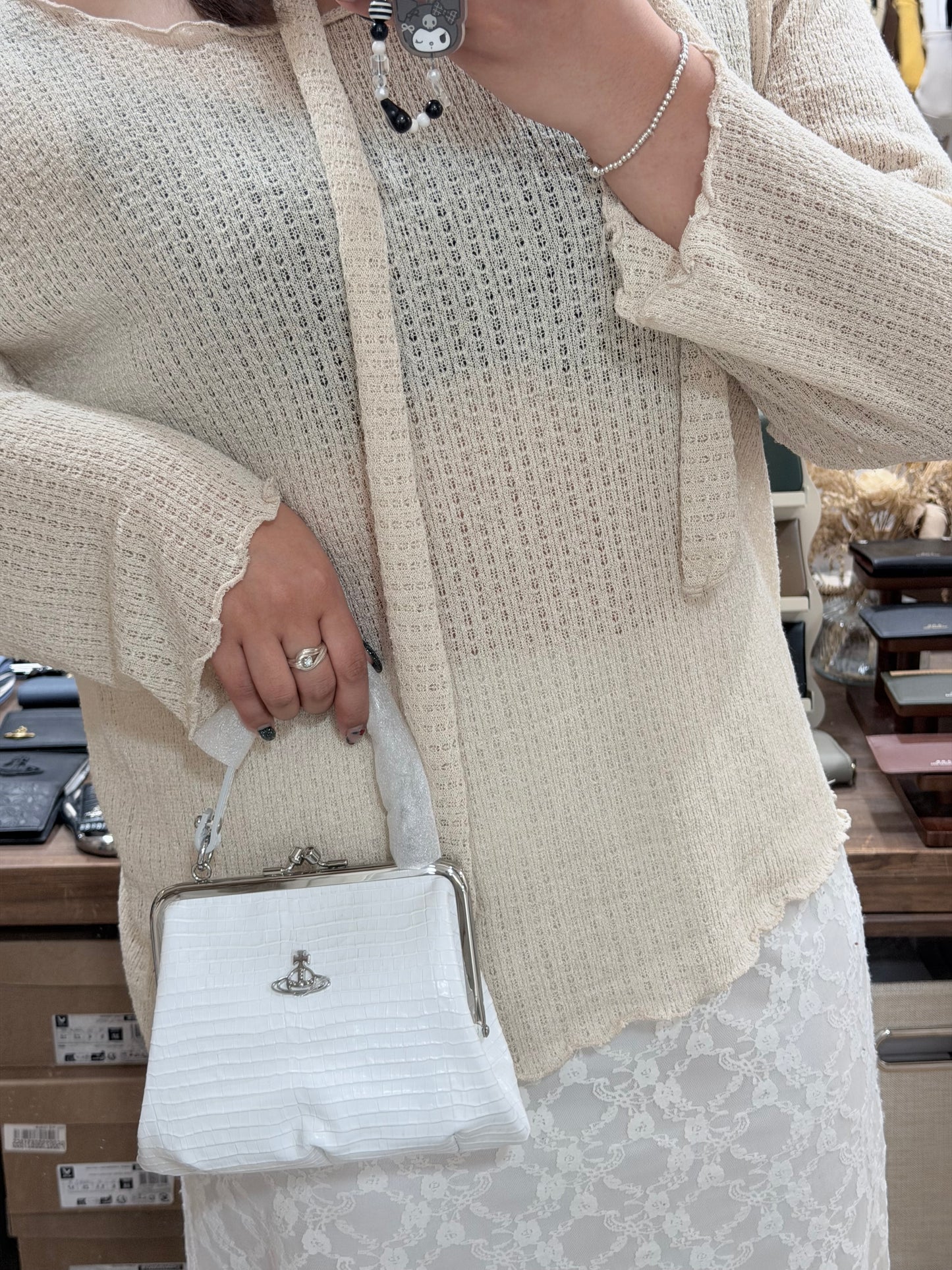 Vivienne Westwood Granny Frame Purse 餃子袋 最新啞面鱷魚皮 限量現貨優惠中［白色超罕有!］