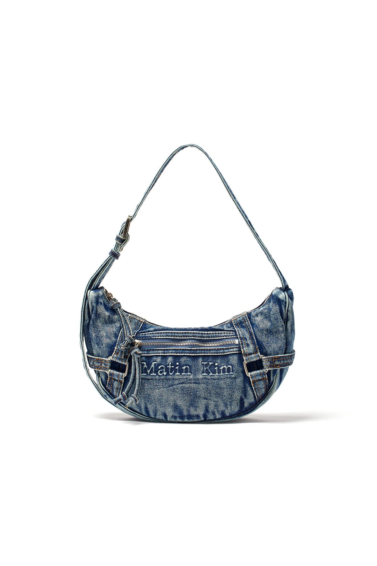 Matin Kim Matin Washed Denim Mini Hobo Bag 最新韓國選物🇰🇷水洗牛仔半月袋［肩帶可調節 韓星同款復古感 可兩用上膊斜揹OK!］