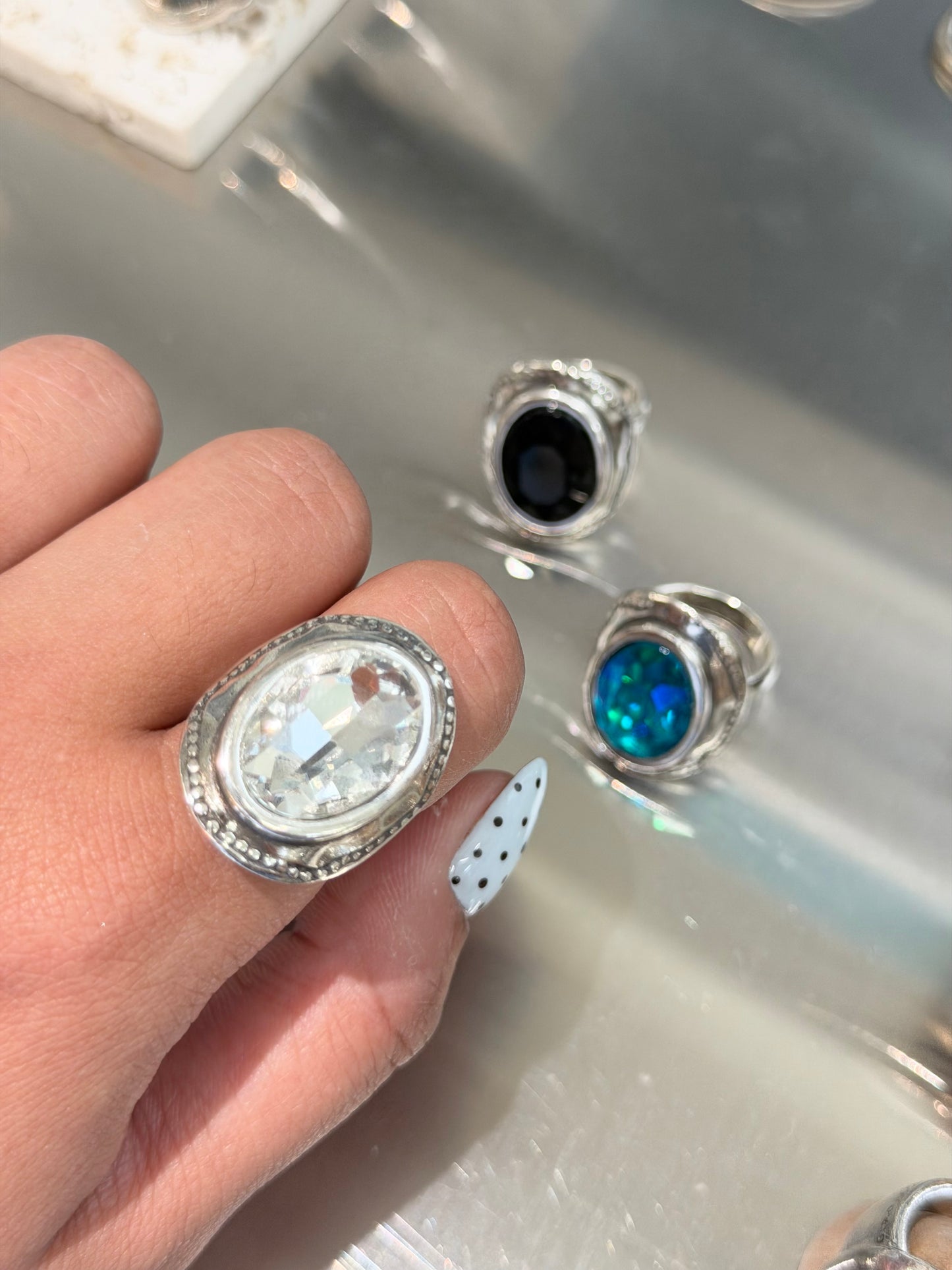 Otro Accesorio 西班牙手工飾物 - Oval Mirror Ring [最新上架反射菱形石 閃閃超靚!]