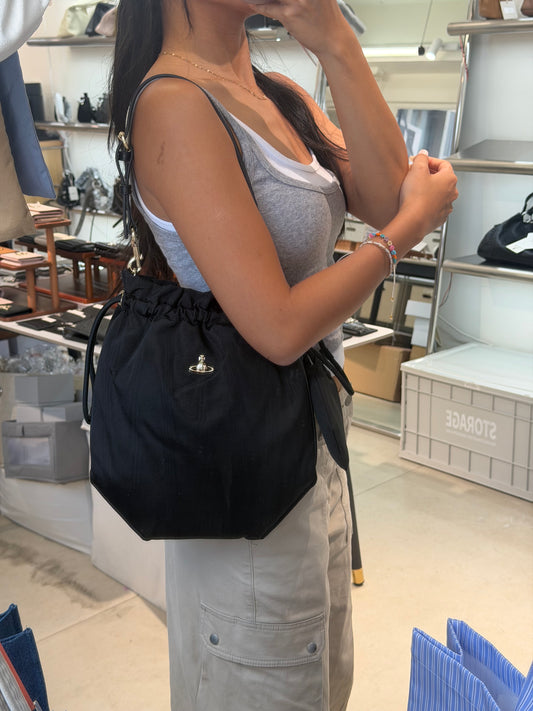 Vivienne Westwood Drawstring Shoulder Bag [$100 off for Singles' Day! HOT ITEM! Extra Large Capacity Durable Bag]