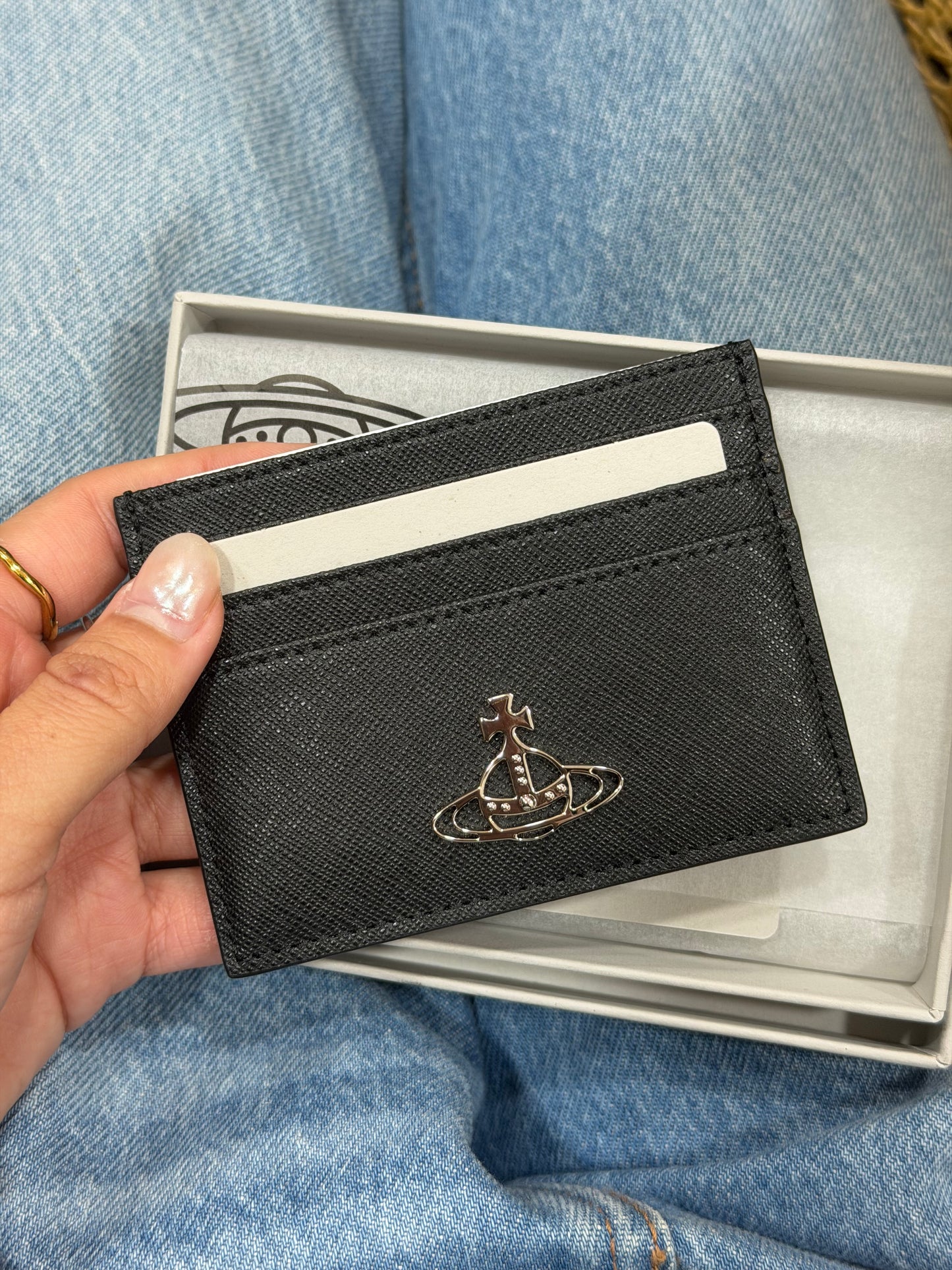 Vivienne Westwood Cardholder 黑銀十字紋