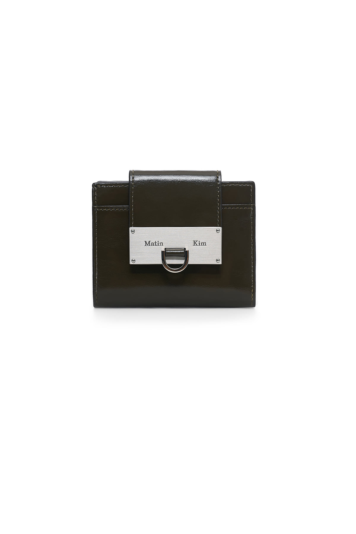 最新韓國選物🇰🇷 Matin Kim Matin Arch Ring Flap Wallet 金屬蓋扣小銀包［經典標誌鐵牌 圓扣個性！］