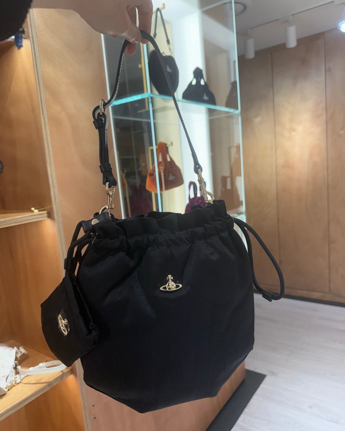 Vivienne Westwood Drawstring Shoulder Bag [$100 off for Singles' Day! HOT ITEM! Extra Large Capacity Durable Bag]