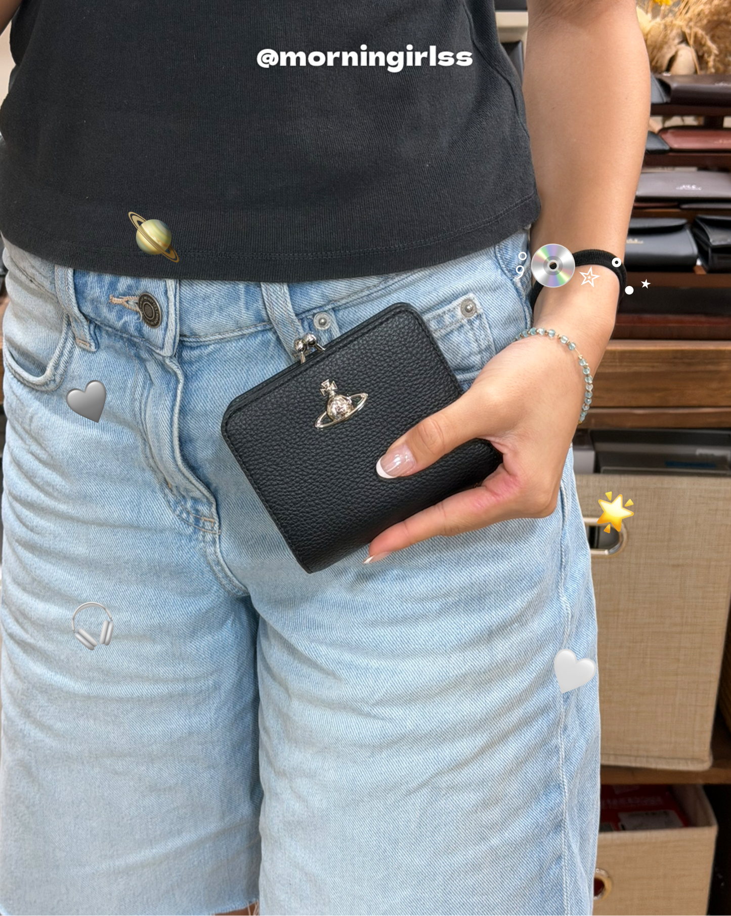 Vivienne Westwood Frame Pocket Wallet, Black Silver Lychee Peel