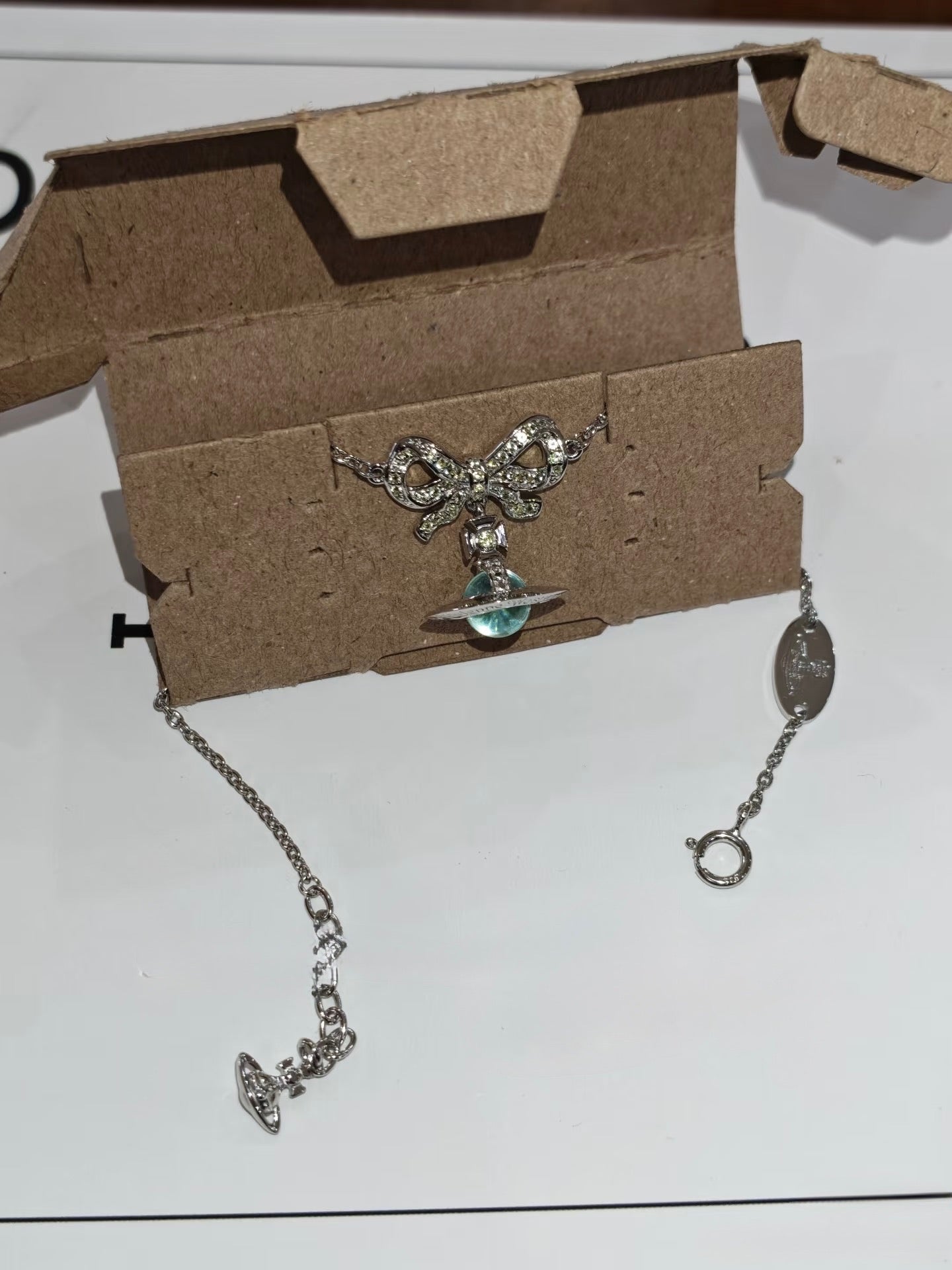 Vivienne Westwood Octavie Pendant Necklace 蝴蝶結星球 [冰川藍優惠中 100%純銀 IVE直井怜同款]