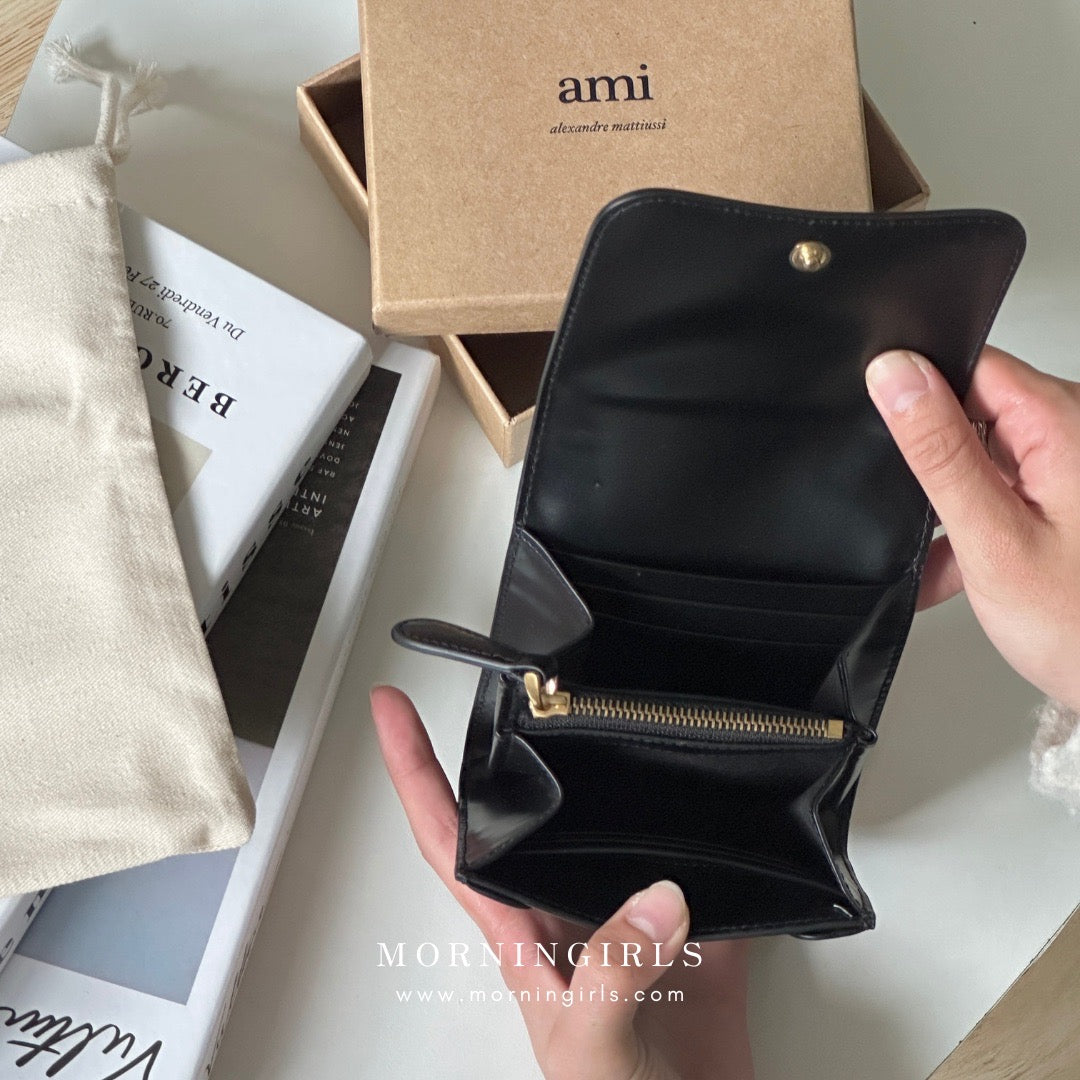 Ami Paris Paris Compact Wallet 黑色牛皮［限量現貨! 已停產］