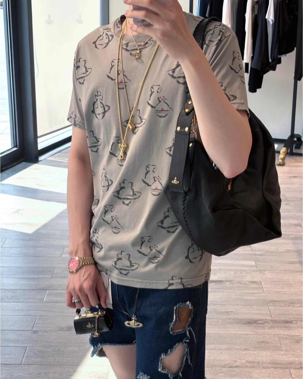 Vivienne Westwood Agnes Shoulder Bag 100%全牛皮超美牛角包［最新上架! 大推薦必入手Lemaire平替版 已自留!］