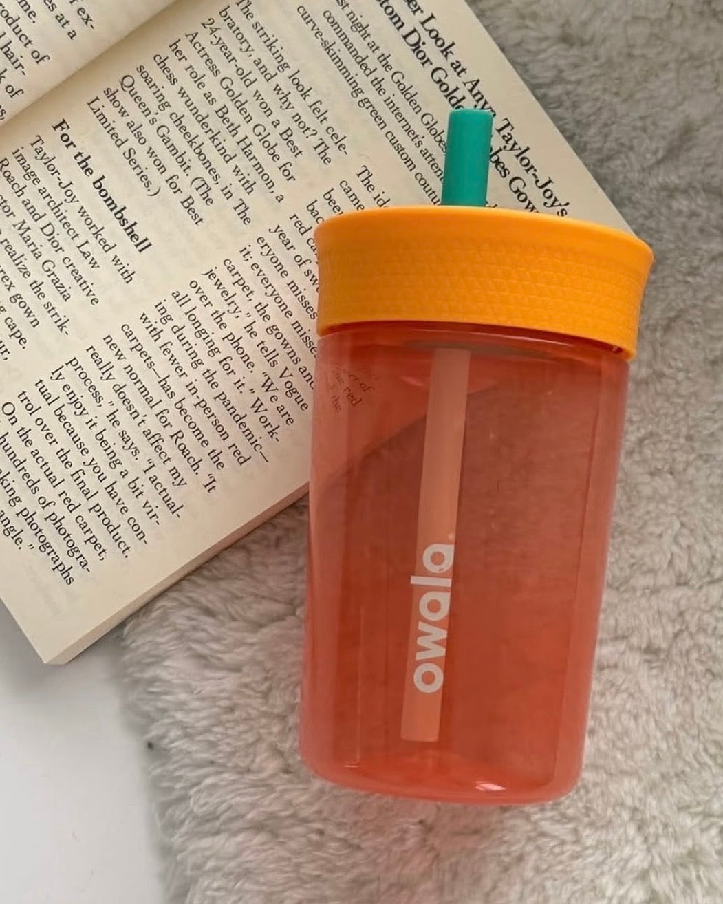 Owala拿鐵杯☕️保溫防漏吸管杯透明感保溫杯15oz [超易清潔防漏]