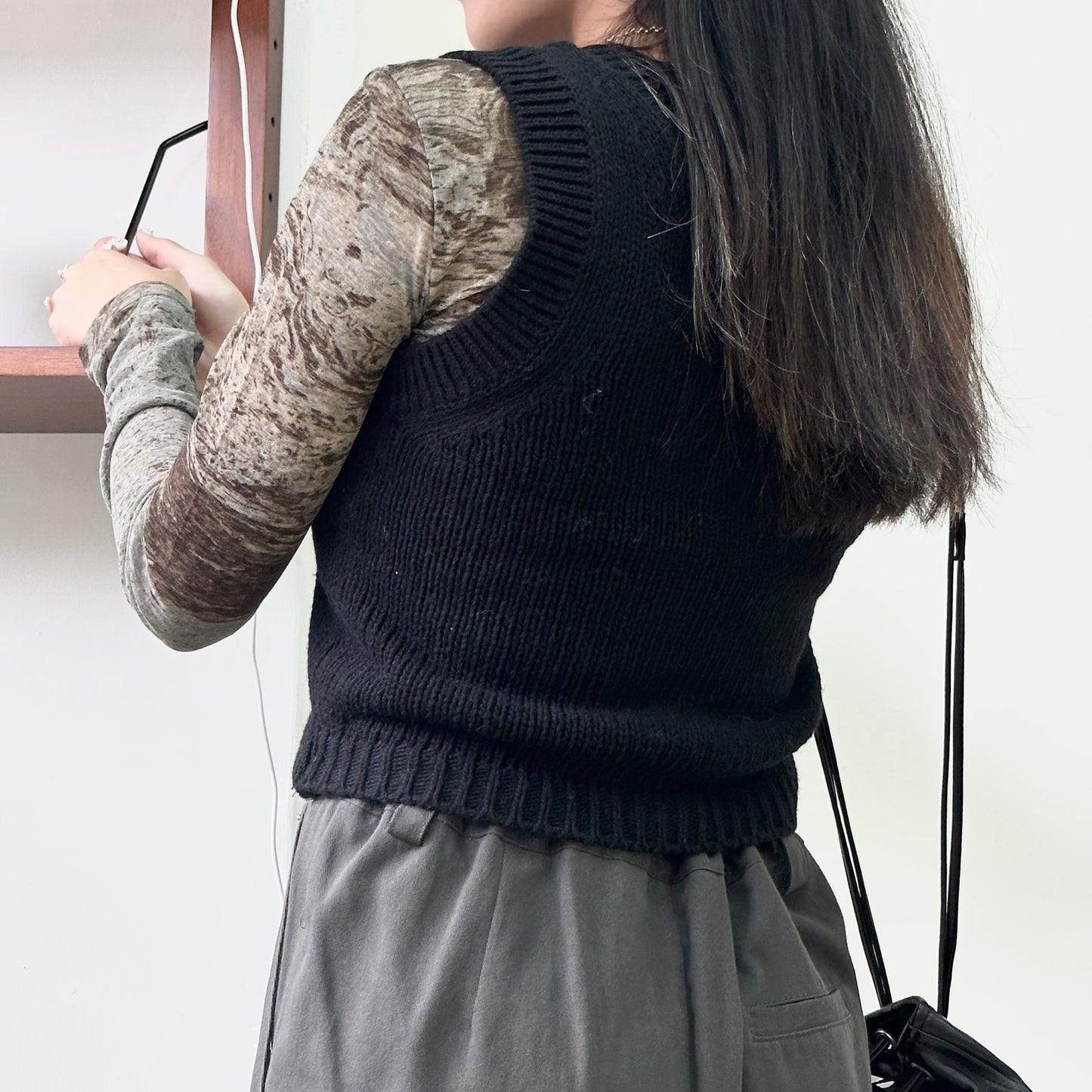 One Shoulder Knitted Vest