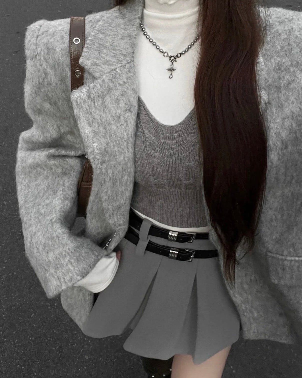 Vivienne Westwood Aleksa Pearl Choker Necklace 巴洛克水滴珍珠限量灰色［大折扣中 限量現貨優惠完售即止! NANA同款 絕美小暗黑灰!]