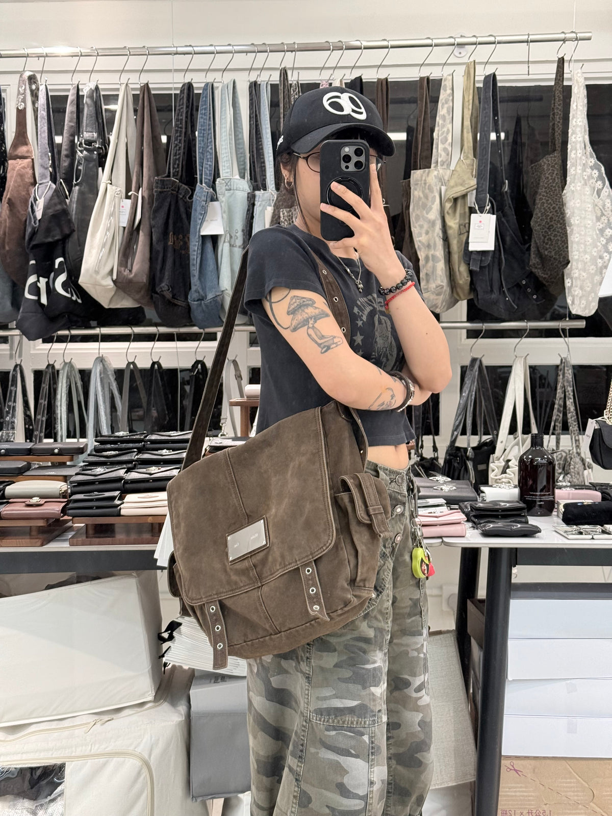 最新韓國選物🇰🇷Matin Kim Vintage Cotton Messenger Bag 復古斜孭帆布袋［工業隨性風必備！］