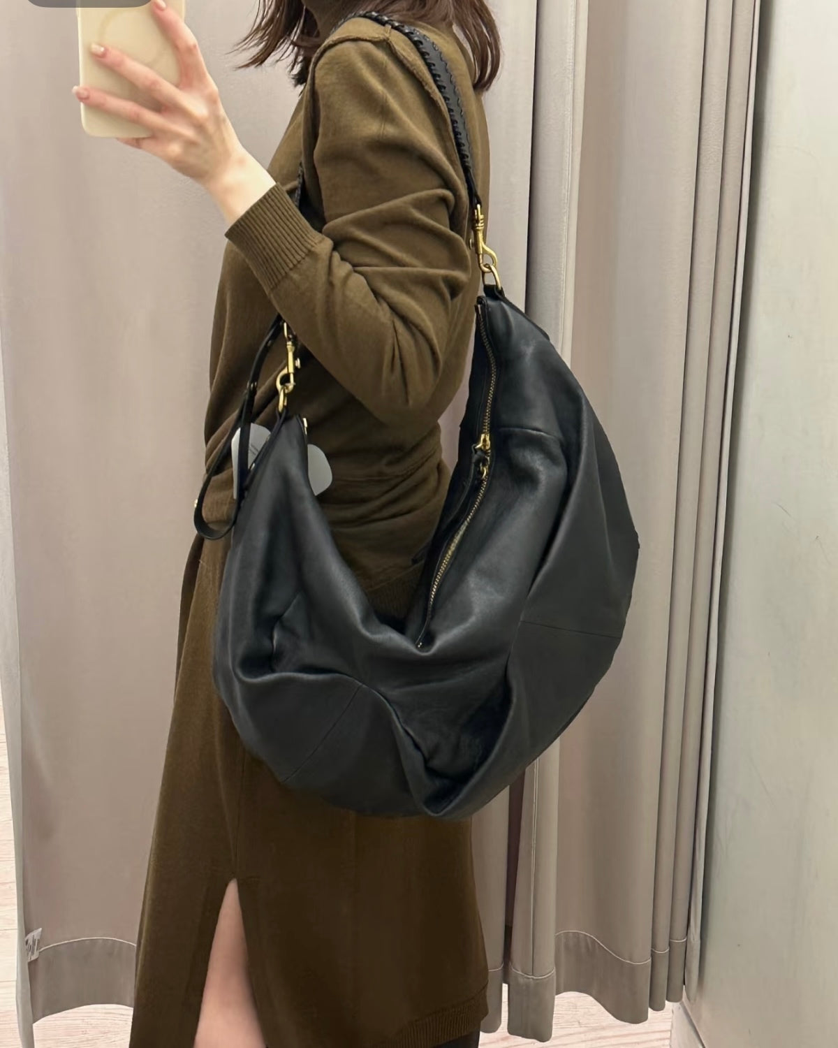 Vivienne Westwood Agnes Shoulder Bag 100%全牛皮超美牛角包