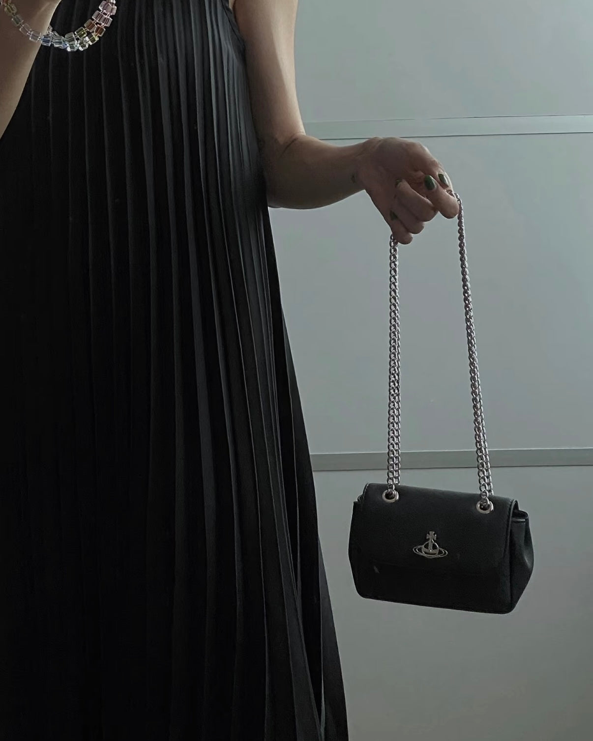 Vivienne Westwood Small Derby Bag with Chain 經典黑色十字紋［情人節早鳥優惠48折購入］