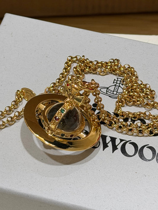 Vivienne Westwood ORB Pendant Crystal Necklace Large