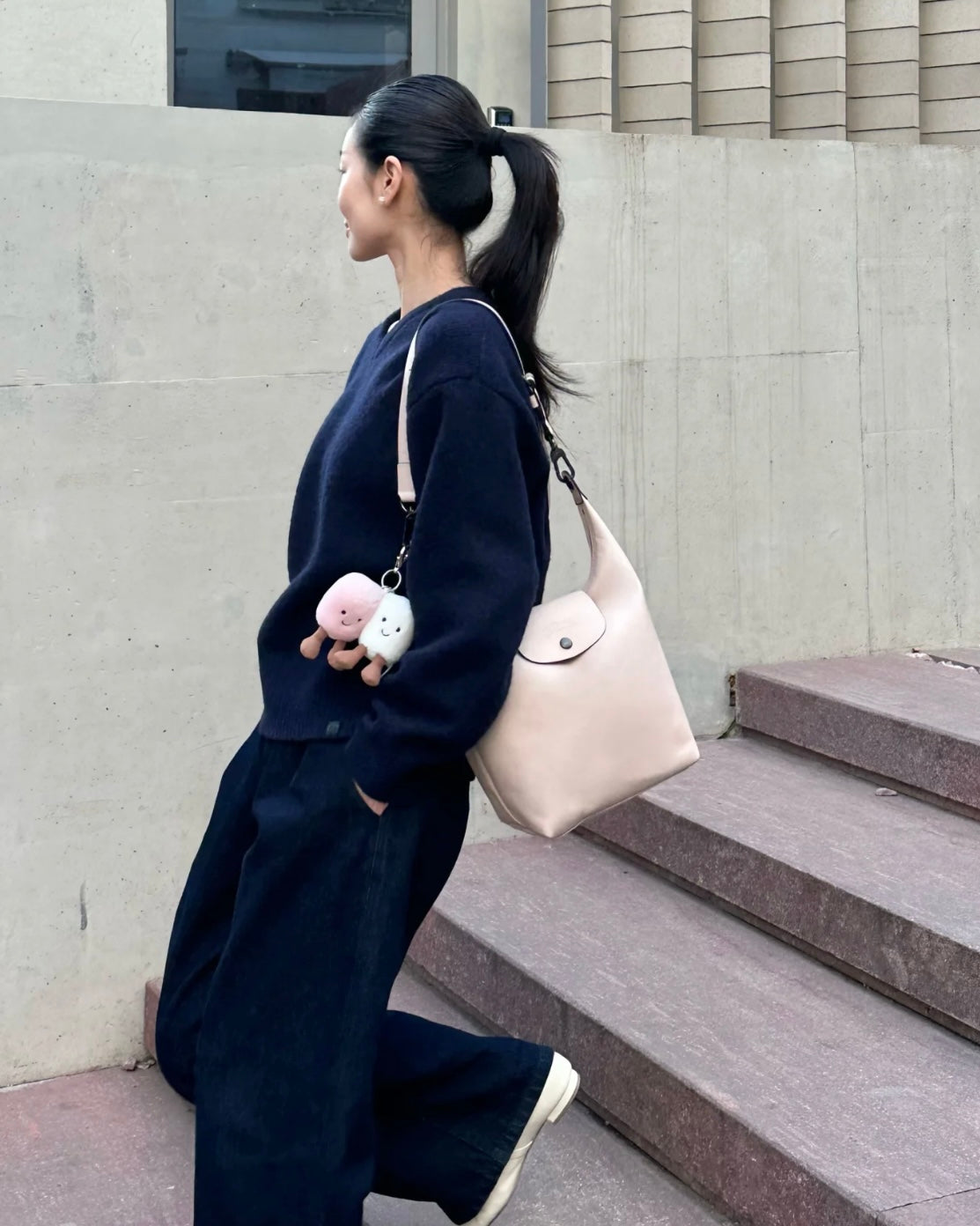 LONGCHAMP Le Pliage Xtra M Hobo Bag 真皮系列［新款直身系列!］