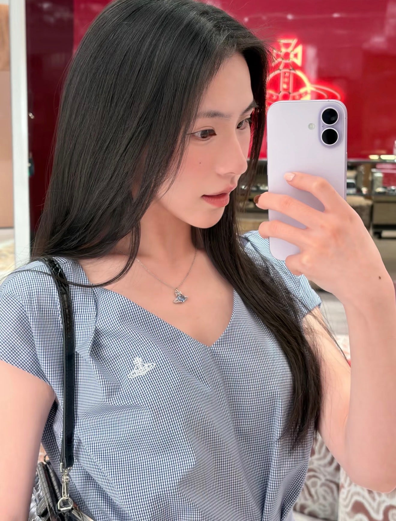 Vivienne Westwood Ariella sparkling diamond heart design in sky blue [Super limited quantity available now!]