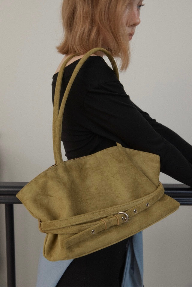 最新韓國選物🇰🇷 Leterie Mellow Reversible Belt Tote Bag 雙面兩用腰帶扣單肩袋［Made In Korea🇰🇷 雙面兩用 皮帶扣設計］