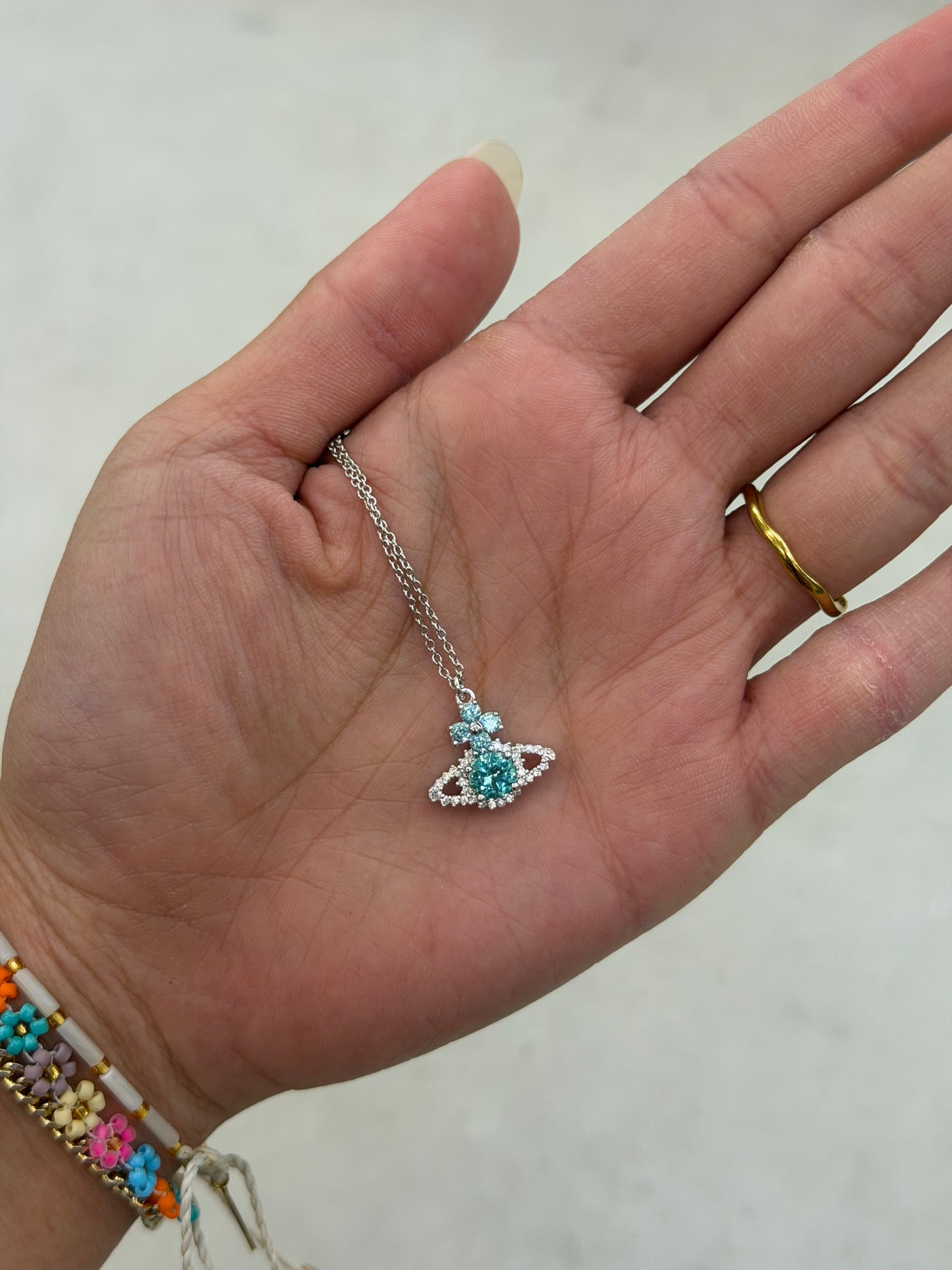 Vivienne Westwood Valentina Necklace 花花粉鑽項鍊 [最新2026冰川藍優惠中 BABYMONSTER Ahyeon同款⁺˳✿⏦₊]
