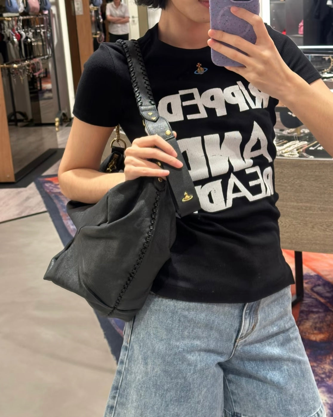 Vivienne Westwood Agnes Shoulder Bag 100%全牛皮超美牛角包［最新上架! 大推薦必入手Lemaire平替版 已自留!］