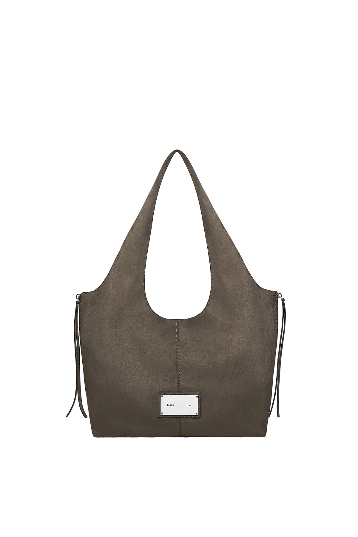 最新韓國選物🇰🇷 Matin Kim Side Zip Suede Shoulder Bag 側拉鍊麂皮流蘇單肩袋￼［復古麂皮 簡約大容量！］