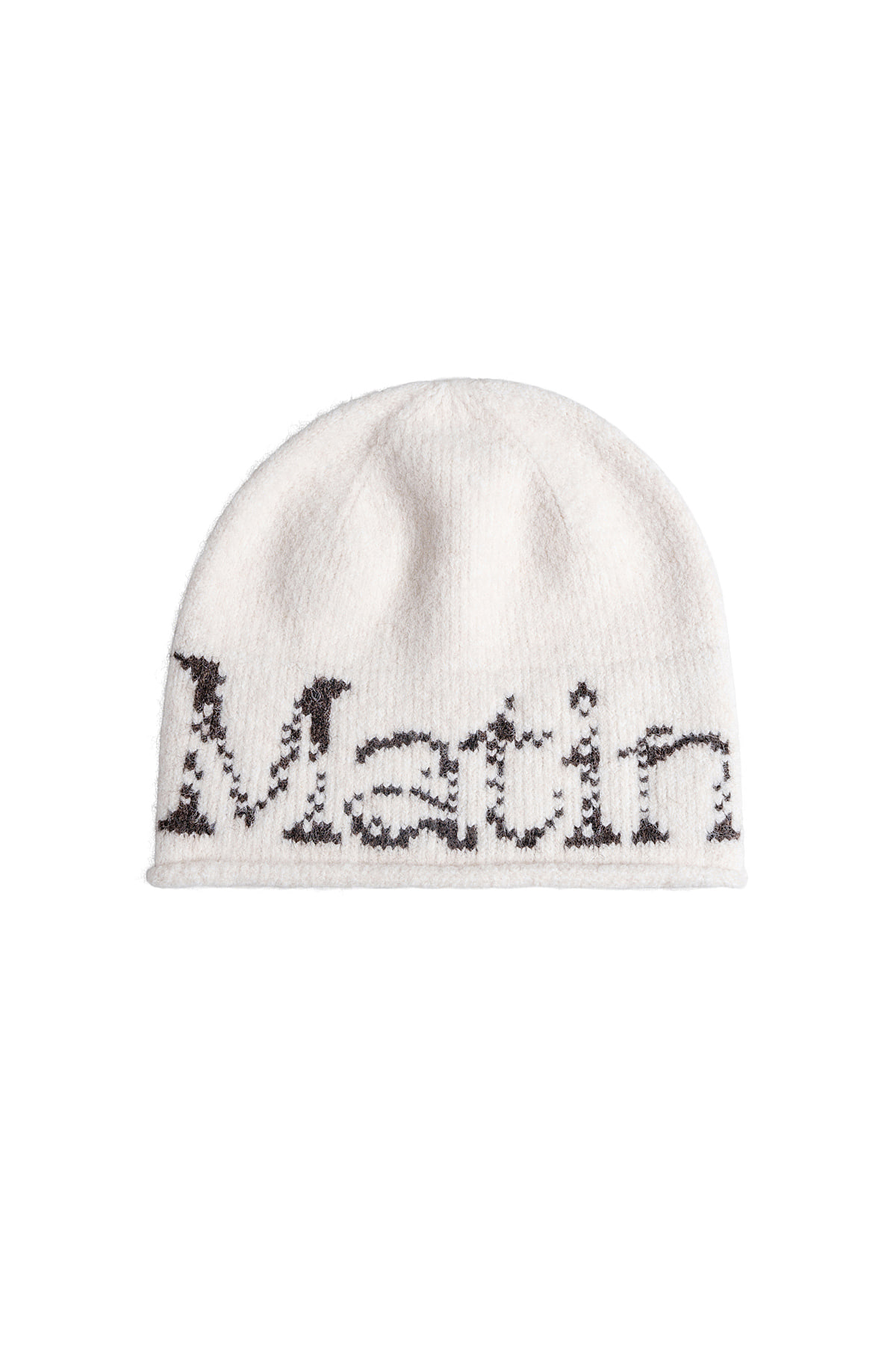 韓國選物🇰🇷Matin Kim Boucle Crack Logo Beanie 圈圈紗裂紋印花針織帽［極軟毛絨感 街頭個性風！］