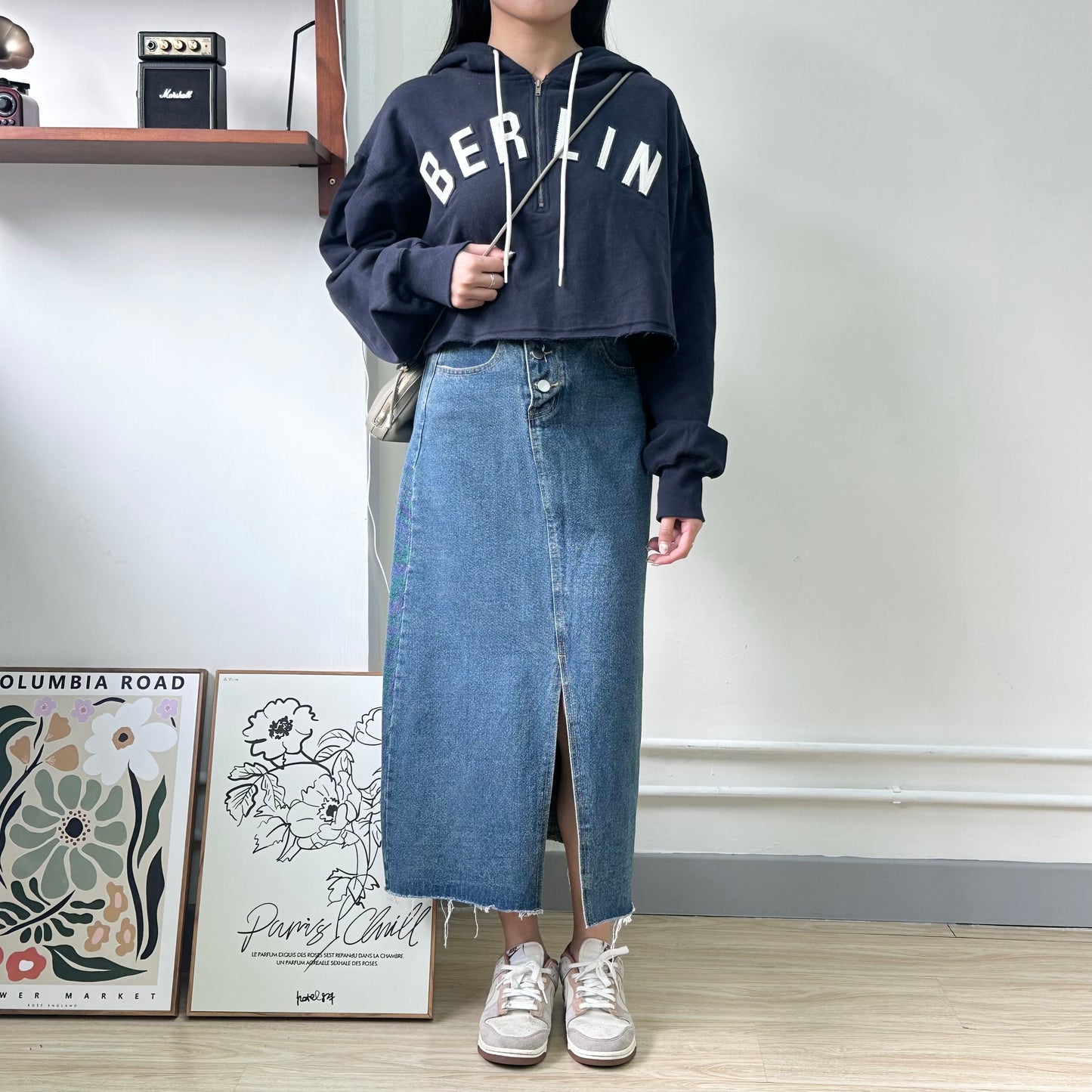 Half-zip Embroidered Cropped Hoodies 2色入 [門市搬遷清貨限時優惠$149!]