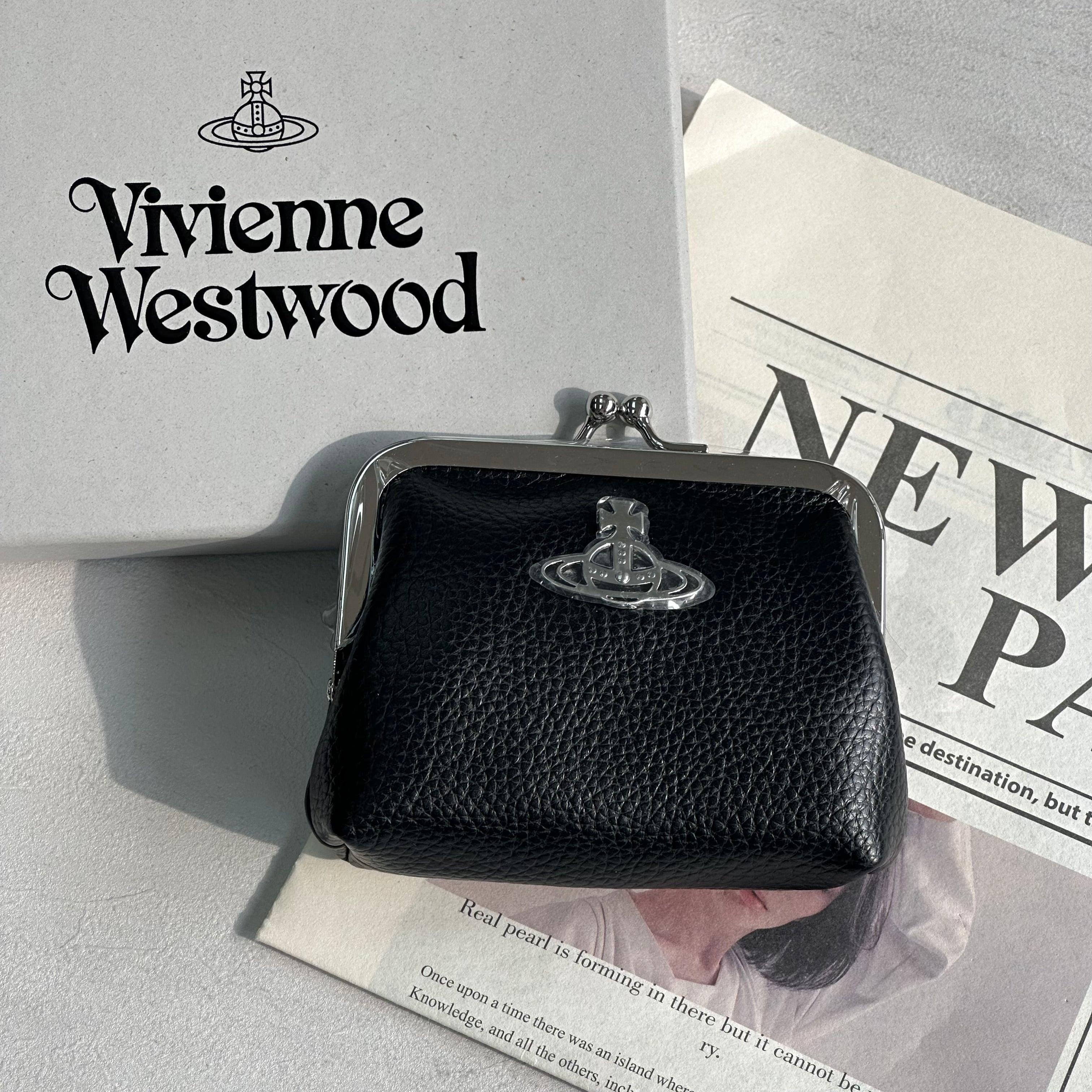 Vivienne Westwood Frame Coin Purse Black Lychee Peel – morningirls