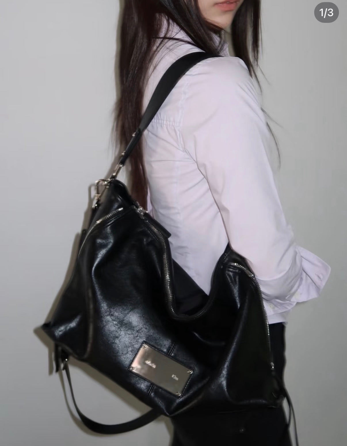 Matin Kim Side Zipper Shoulder Bag LARGE 韓國選物🇰🇷側鍊飾帶單肩