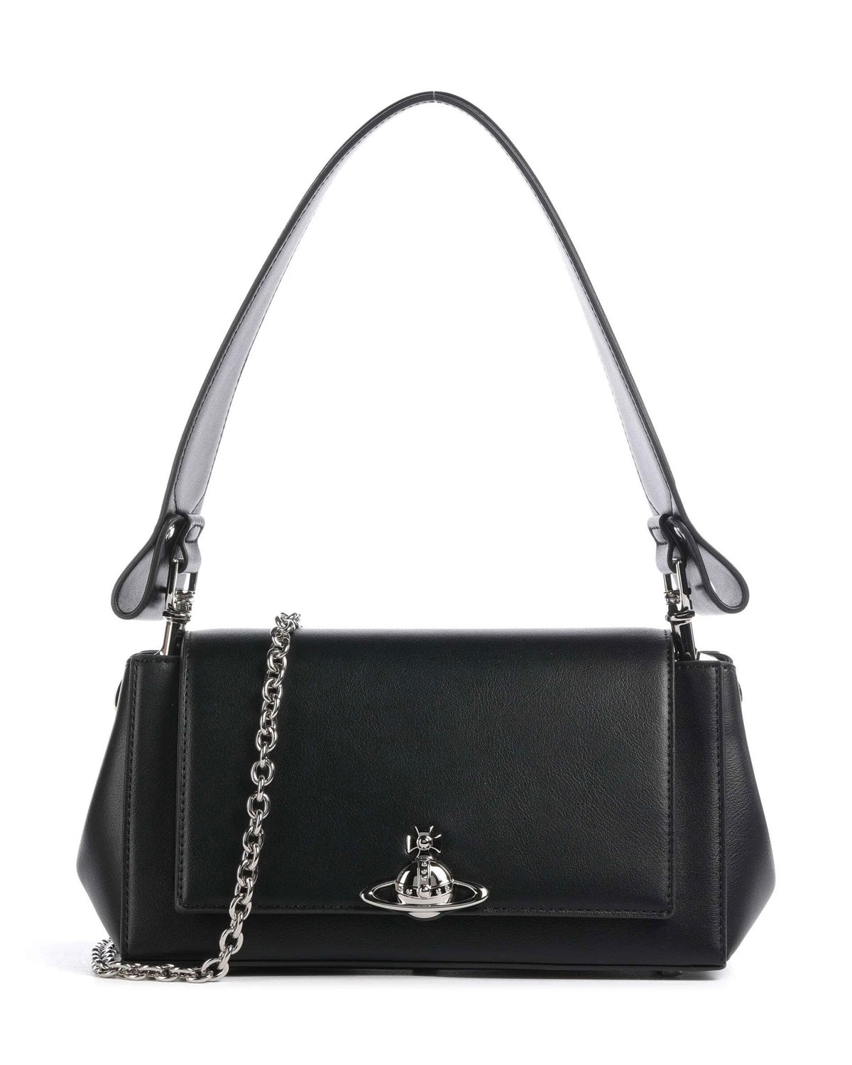 Vivienne Westwood Hazel Handbag SS25 Spring New Arrival Matte Black 100% Calfskin