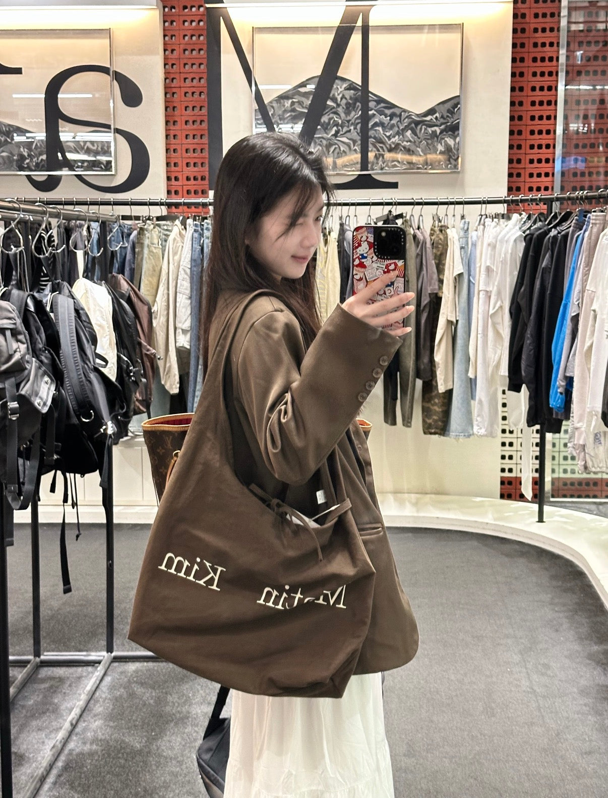 Matin Kim Logo Point Round Ecobag 最新韓國選物🇰🇷經典Logo蝴蝶結環保袋［輕盈隨性風 容量超大!］