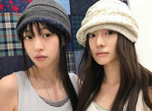 Aeae Wrinkled Beanie 最新韓國選物🇰🇷鈕扣針織花邊冷帽［Made in Korea🇰🇷法式田園風格］