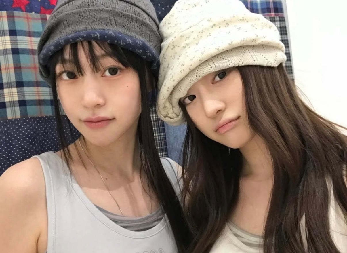 Aeae Wrinkled Beanie 最新韓國選物🇰🇷鈕扣針織花邊冷帽［Made in Korea🇰🇷法式田園風格］