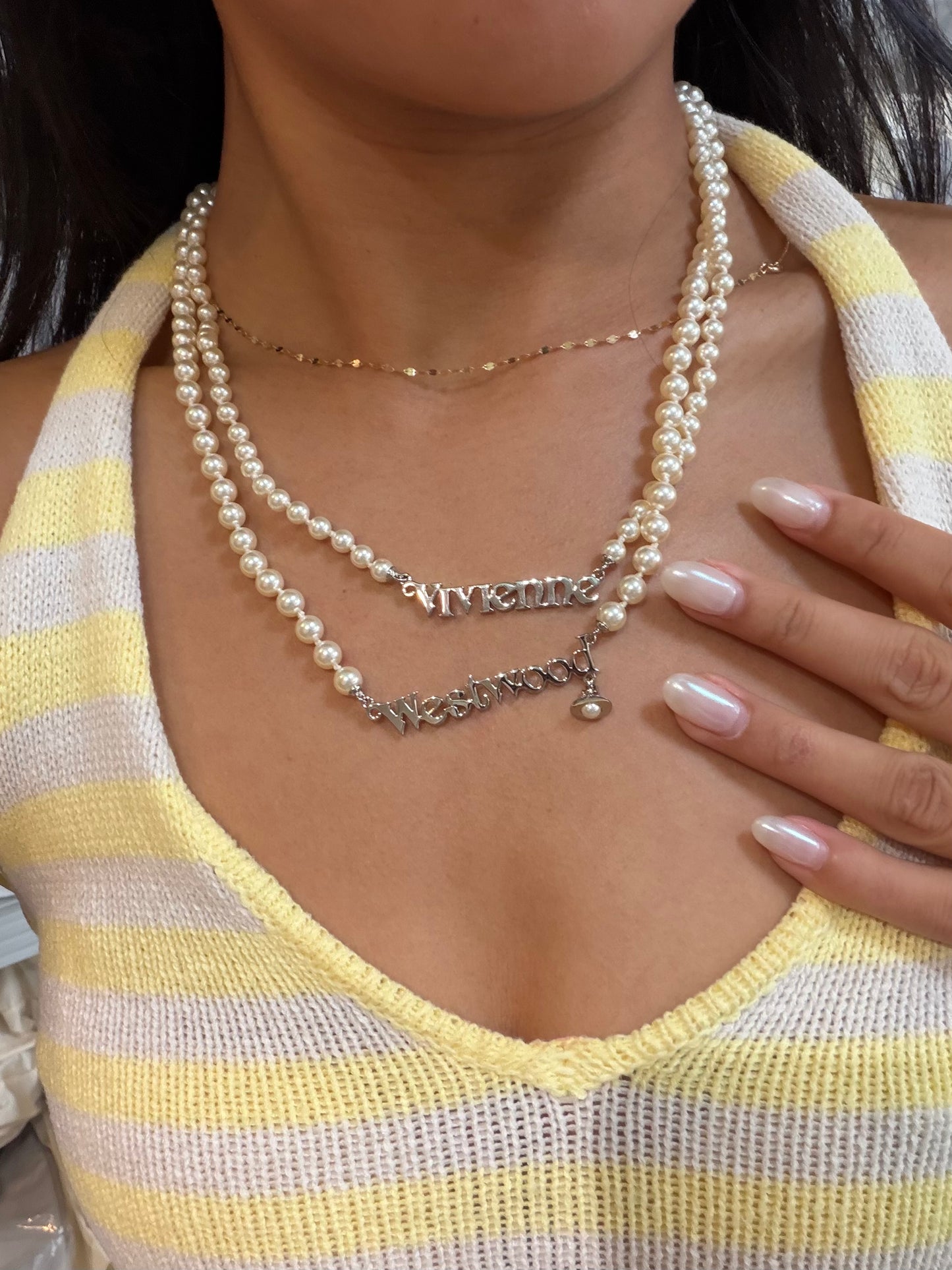 Vivienne Westwood Amelia Pearl Bracelet Gold Double Layer Bracelet [New Arrival! Great value for two!]