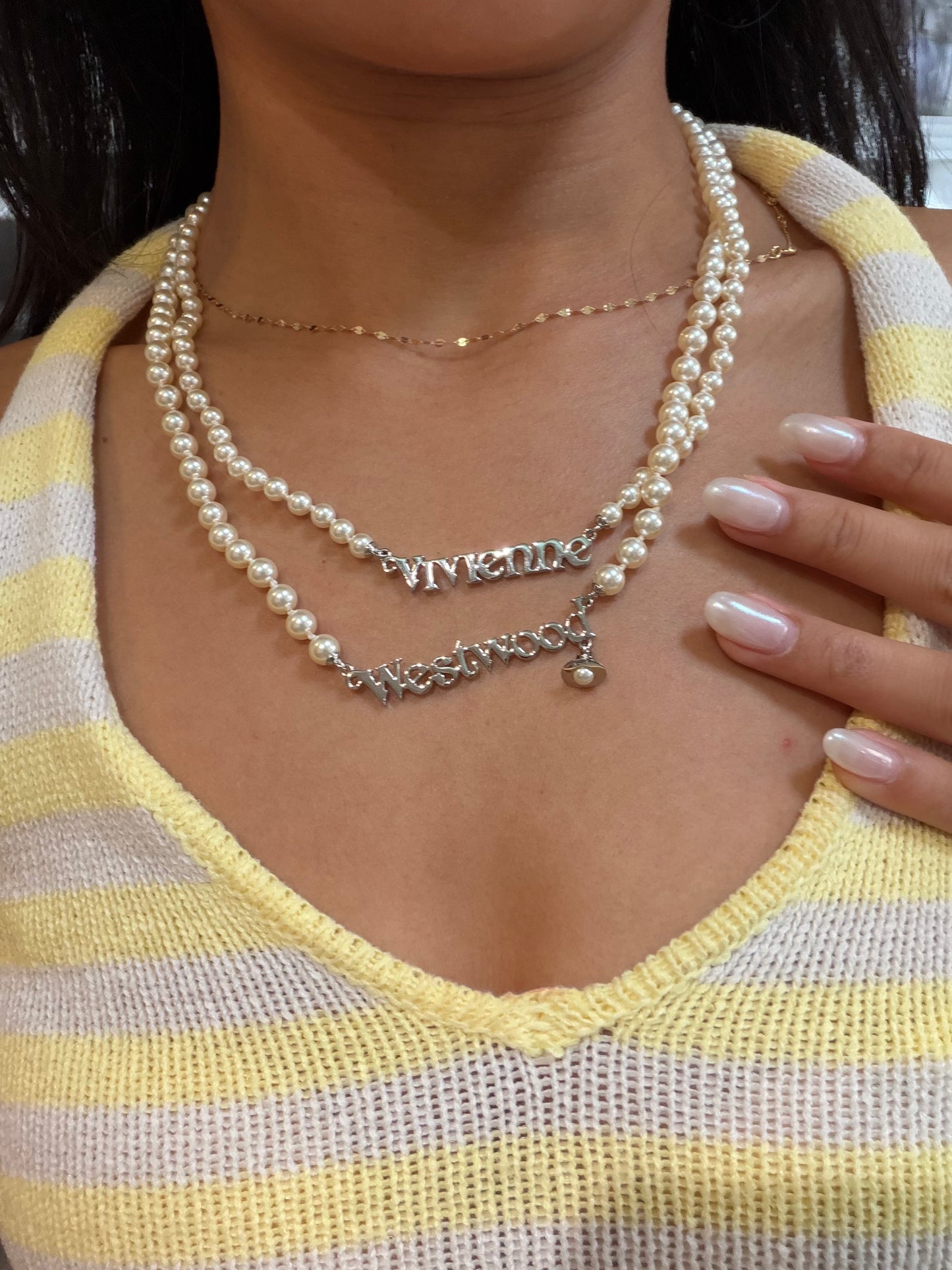 Vivienne Westwood Amelia Pearl Bracelet Gold Double Layer Bracelet [New Arrival! Great value for two!]