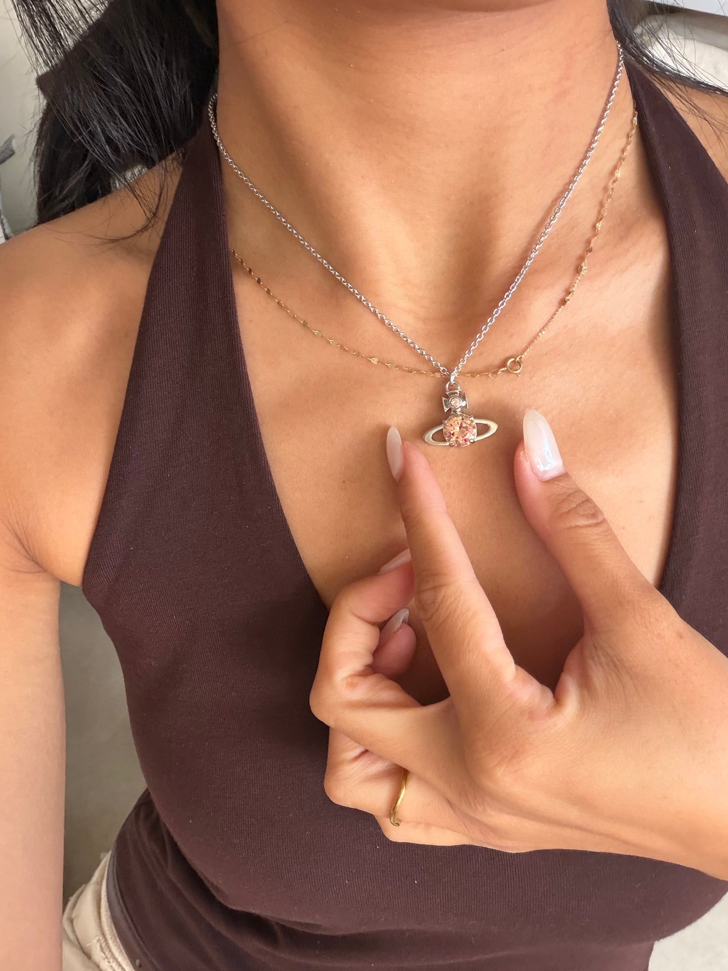 Vivienne Westwood Reina Necklace 2026最新大尺寸櫻花粉閃鑽  [存在感大大提升!!]