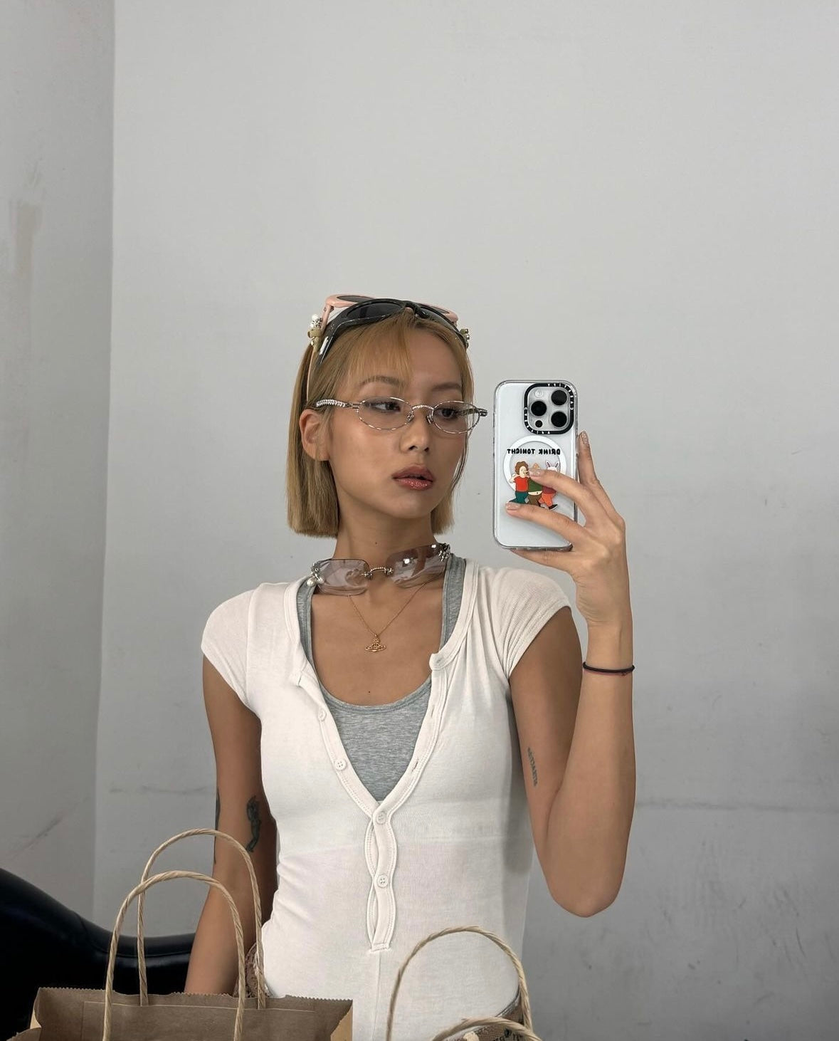 Vivienne Westwood Thin Lines Flat Orb Necklace [Discontinued! S