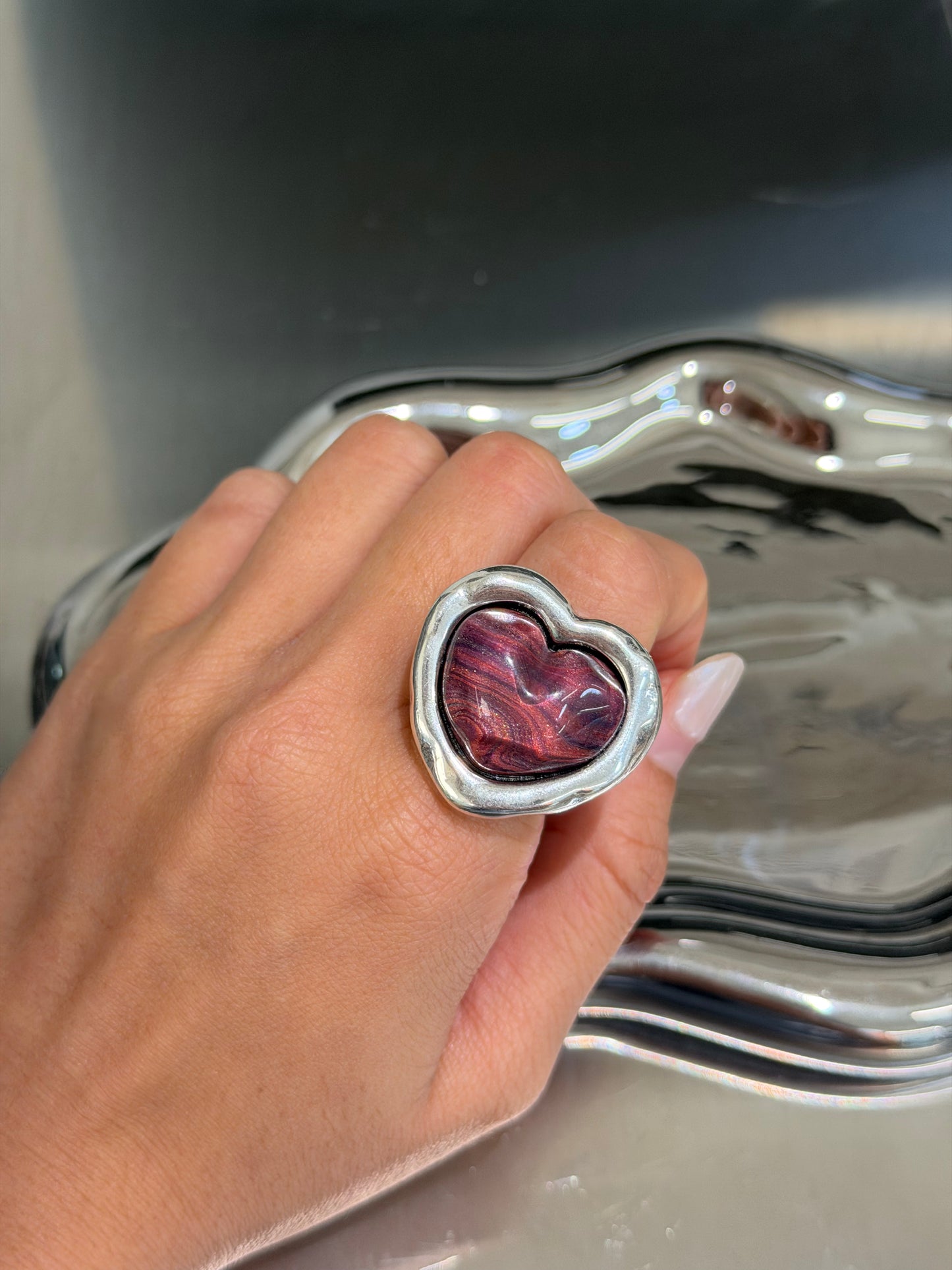 Otro Accesorio 西班牙手工飾物 - Galaxy Heart Ring [寶石戒指顏色極美 可自行調節!]