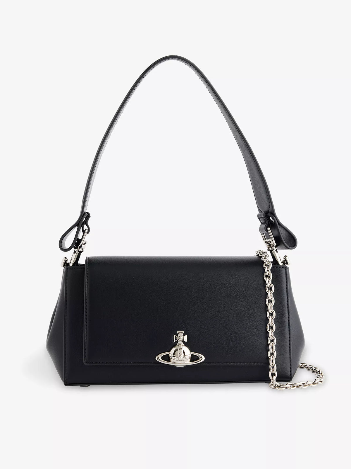 Vivienne Westwood Hazel Handbag SS25 Spring New Arrival Matte Black 100% Calfskin