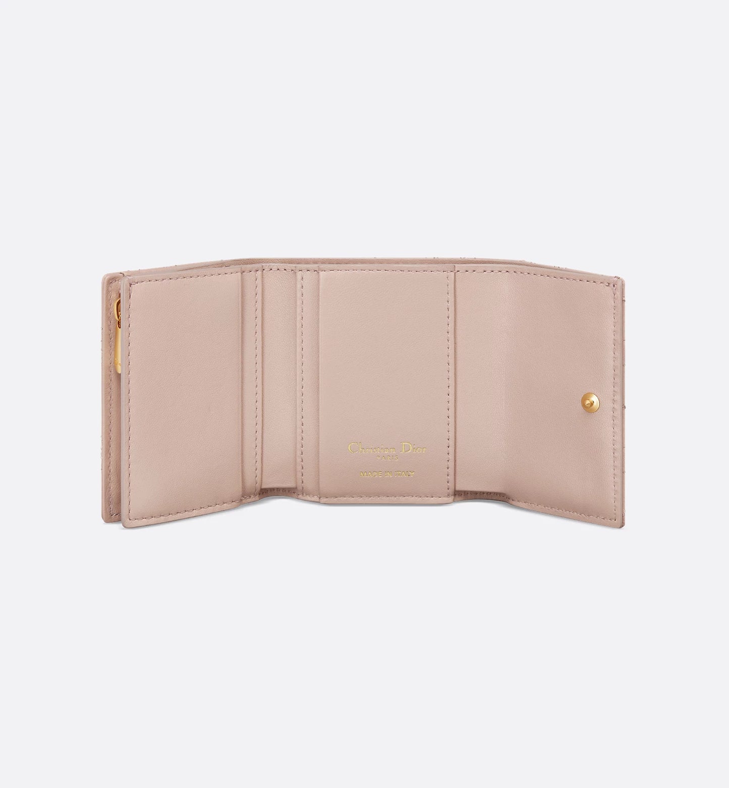 Dior日本聖誕限定愛心鑽扣系列 Caro Hibiscus L 拉鍊銀包