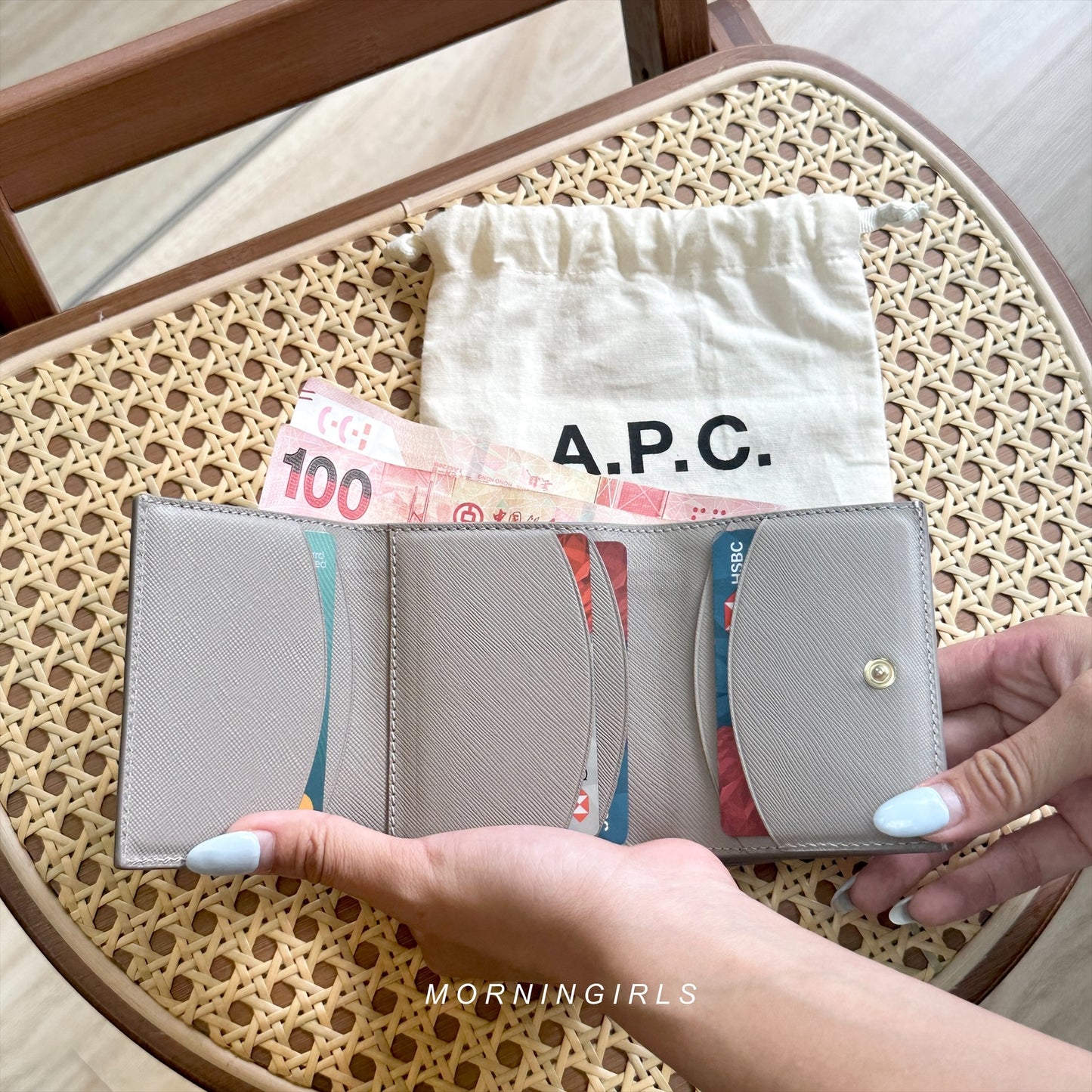 A.P.C. Small Foldover Wallet [限定奶灰白十字紋]