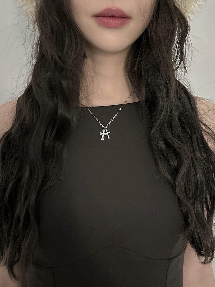 韓國OFUSE 24 Winter Cubic Cross Necklacet [i-dle宋雨琦同款]