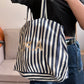 A.P.C. Lou Stripe Tote Bag NAVY / OFF-WHITE