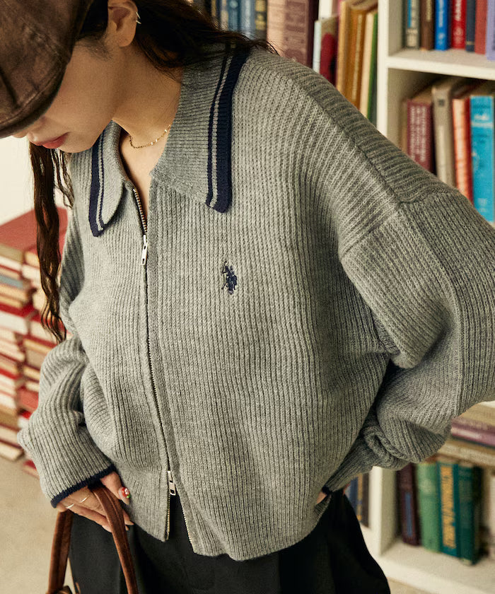 U.S. POLO ASSN. X PUBLUX 大人氣企領針織雙拉鍊外套 [日本直送新品優惠中]