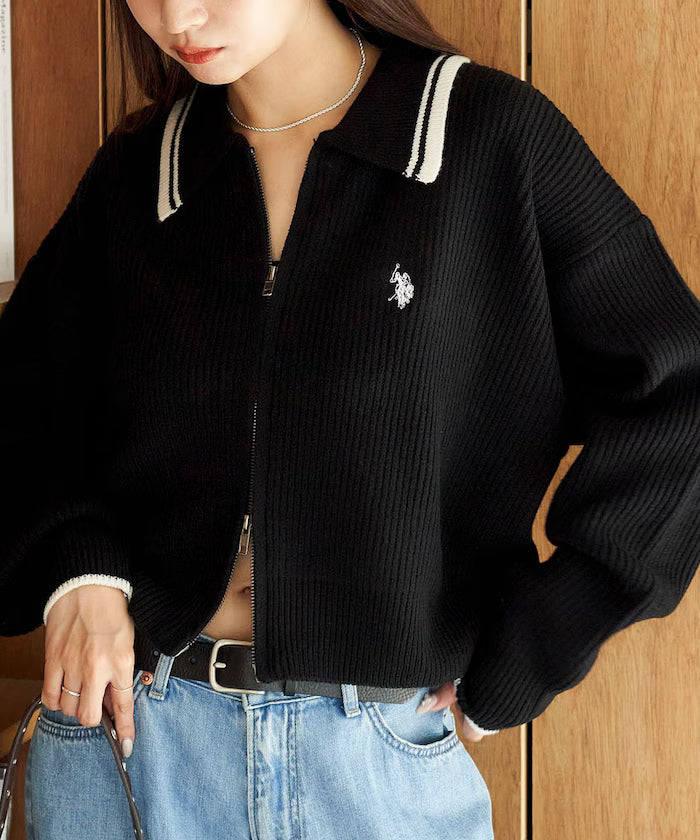 U.S. POLO ASSN. X PUBLUX 大人氣企領針織雙拉鍊外套 [日本直送新品優惠中]