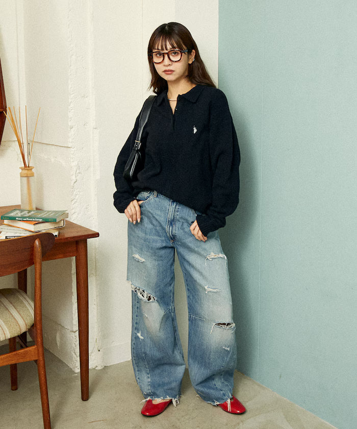 U.S. POLO ASSN. X PUBLUX 大人氣企領針織鈕扣毛衣 [日本直送新品優惠中]