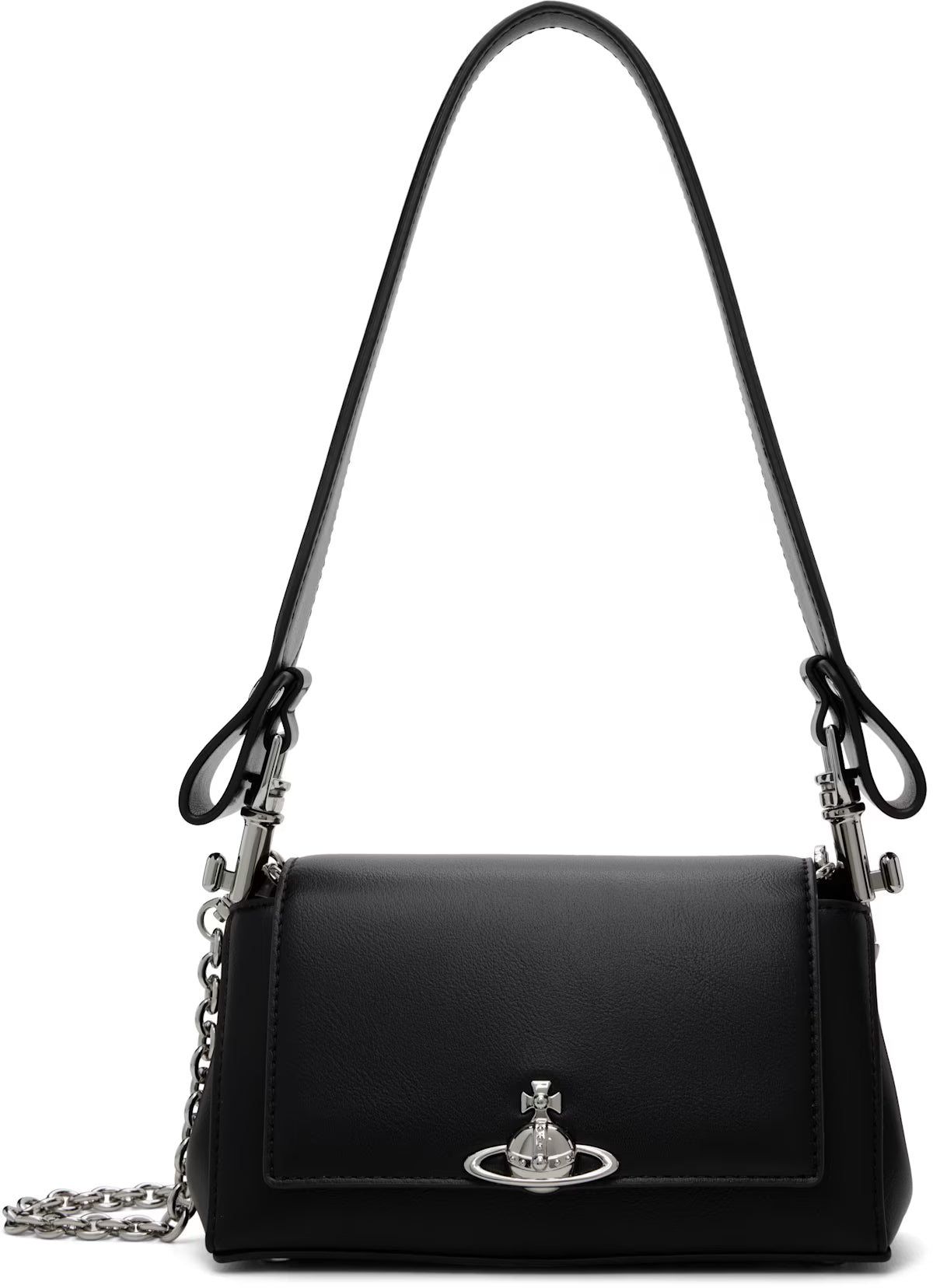 Vivienne Westwood Hazel Handbag SS25 Spring New Arrival Matte Black 100% Calfskin