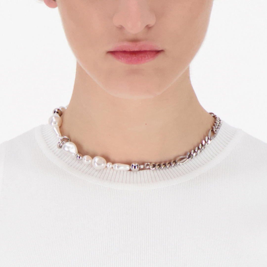アクセサリー Justine Clenquet Charly choker Justine Clenquet シルバー ネックレス (パール) Charly choker