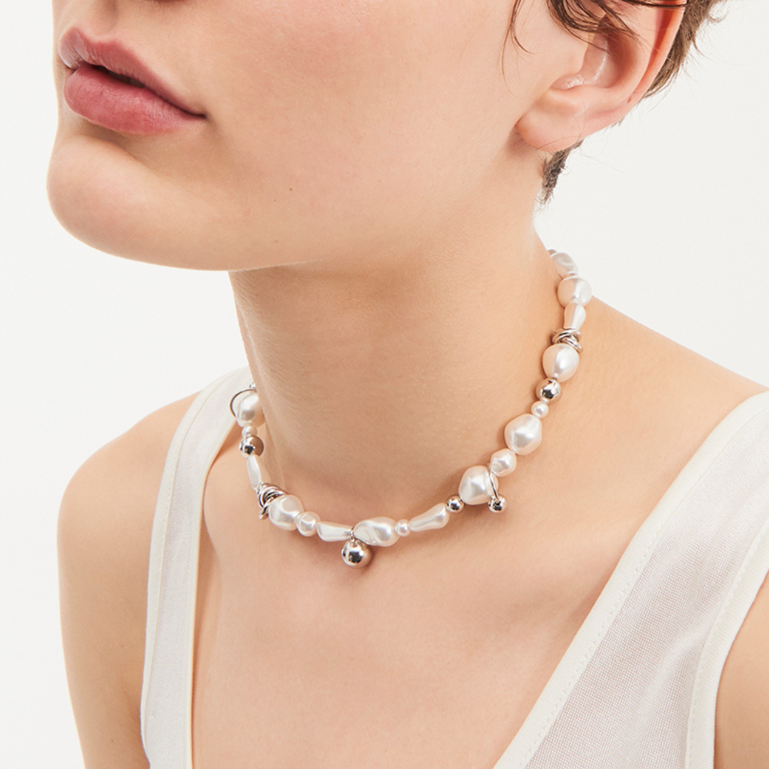 すぐ届く【Justine Clenquet】SIDNEY CHOKER Justine Clenquet Sidney Choker - pearls | Garmentory